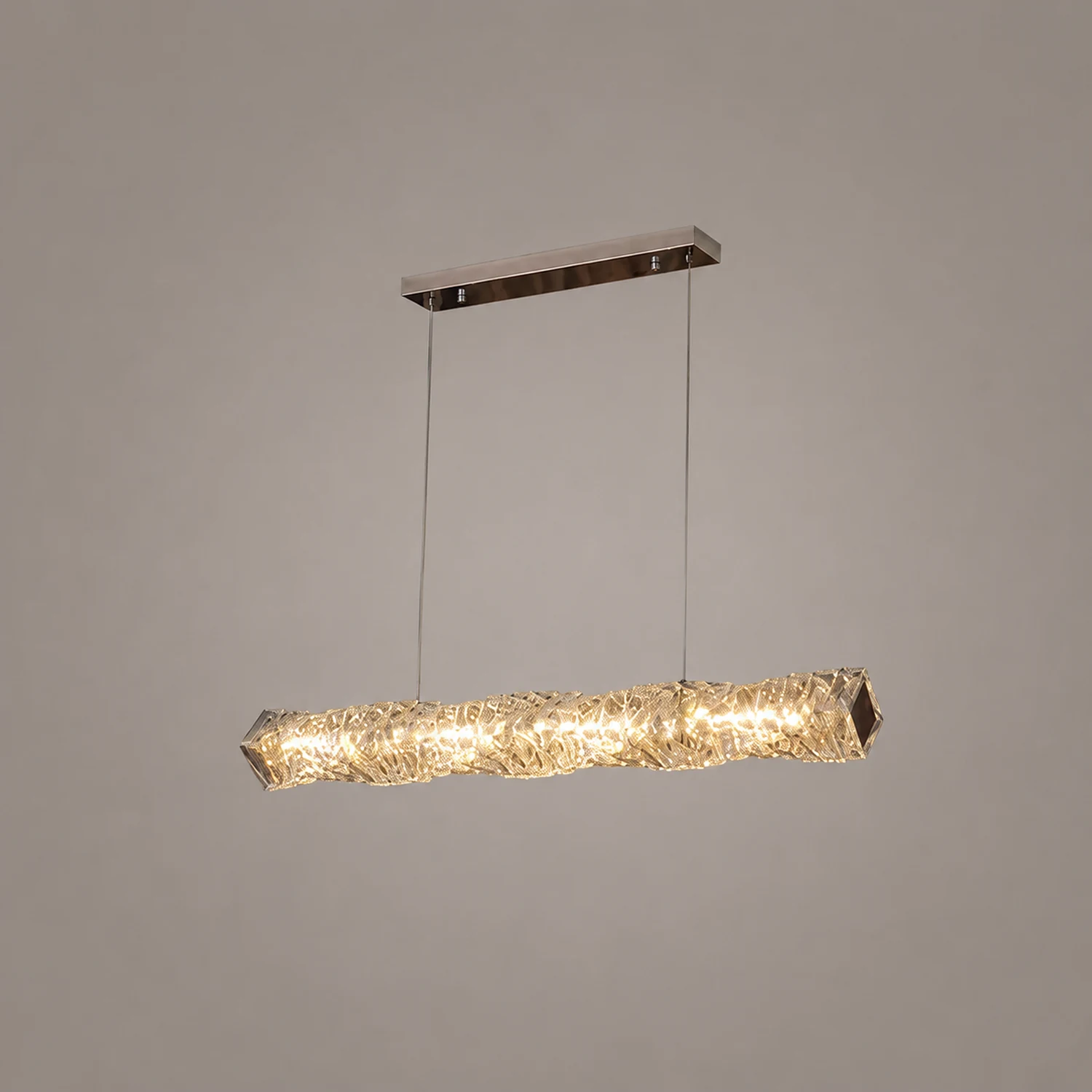 Kristy Crystal Sliver and Gold Pendant Light, Stainless Steel - Lumpaz
