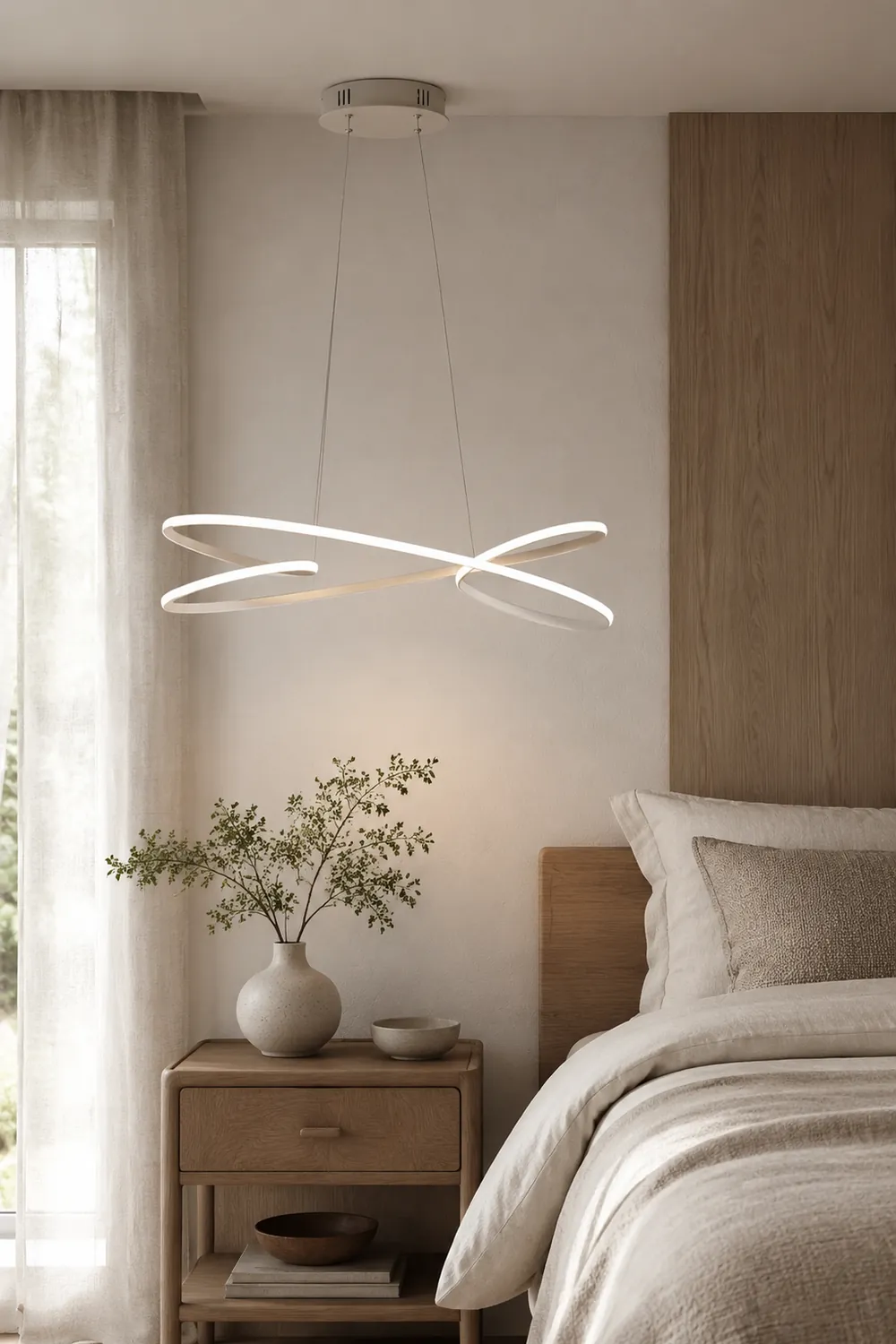 Modern Minimalist Metal Pendant Light, White/Black - Lumpaz
