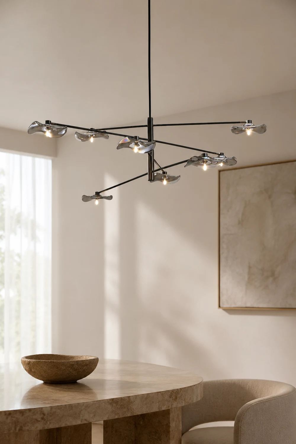 Carins Modern Branch Metal Pendant Light, Clear/Multicolor - Lumpaz