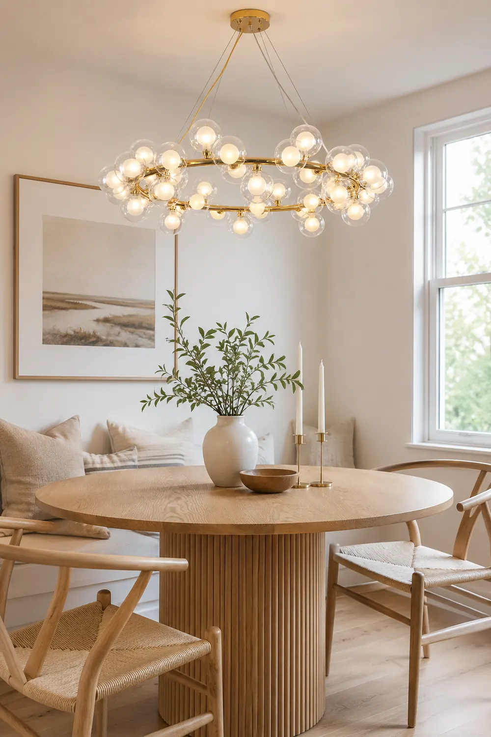 Valentina Modern Gold Bubble Pendant Light, Metal & Glass - Lumpaz