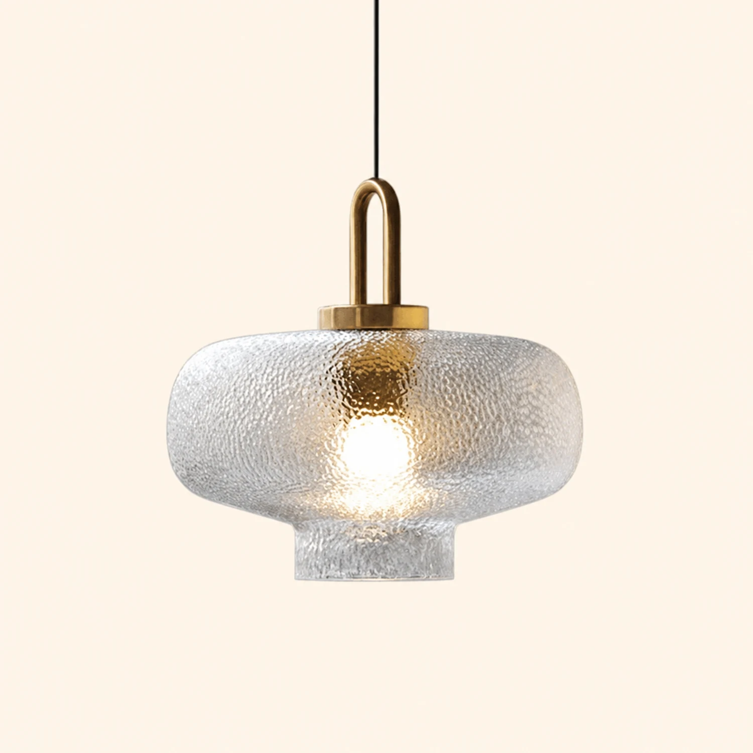 Hailie Minimalist Blown Frosted Glass Pendant Light, Gold - Lumpaz