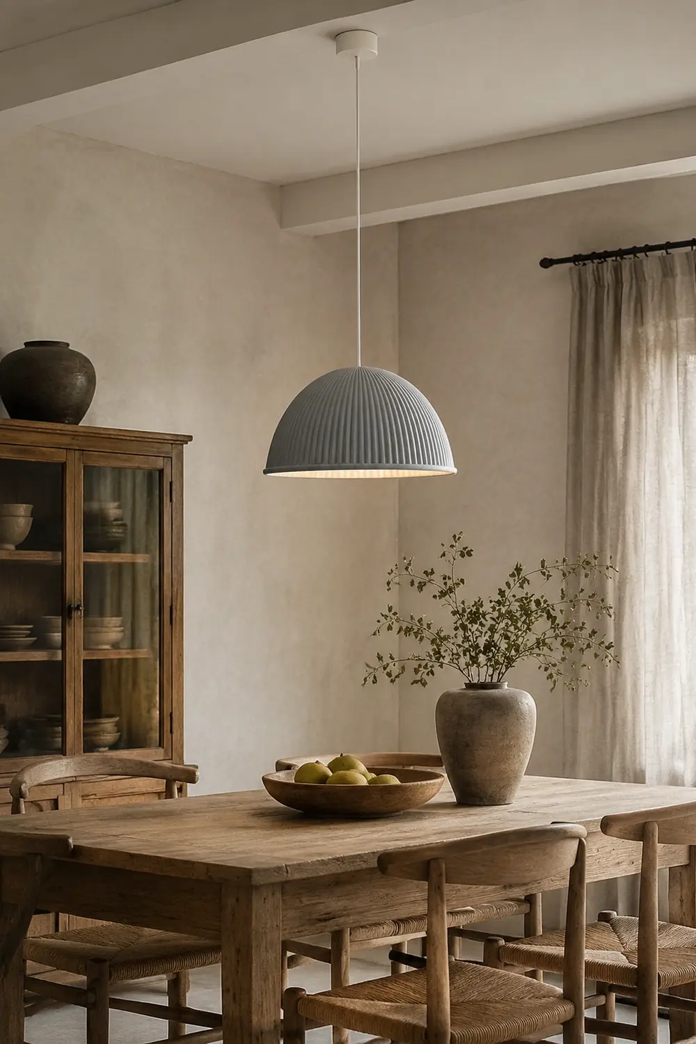 Morandi Modern Semi Resin Pendant Light, Gray/Black/White - Lumpaz