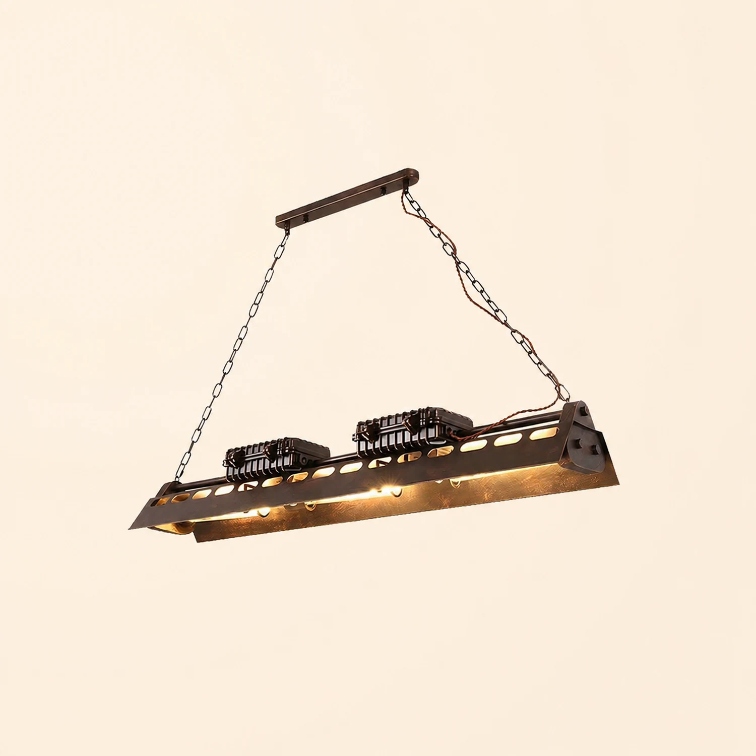 Cooley Industrial Metal Pendant Light Restaurant, Rust - Lumpaz