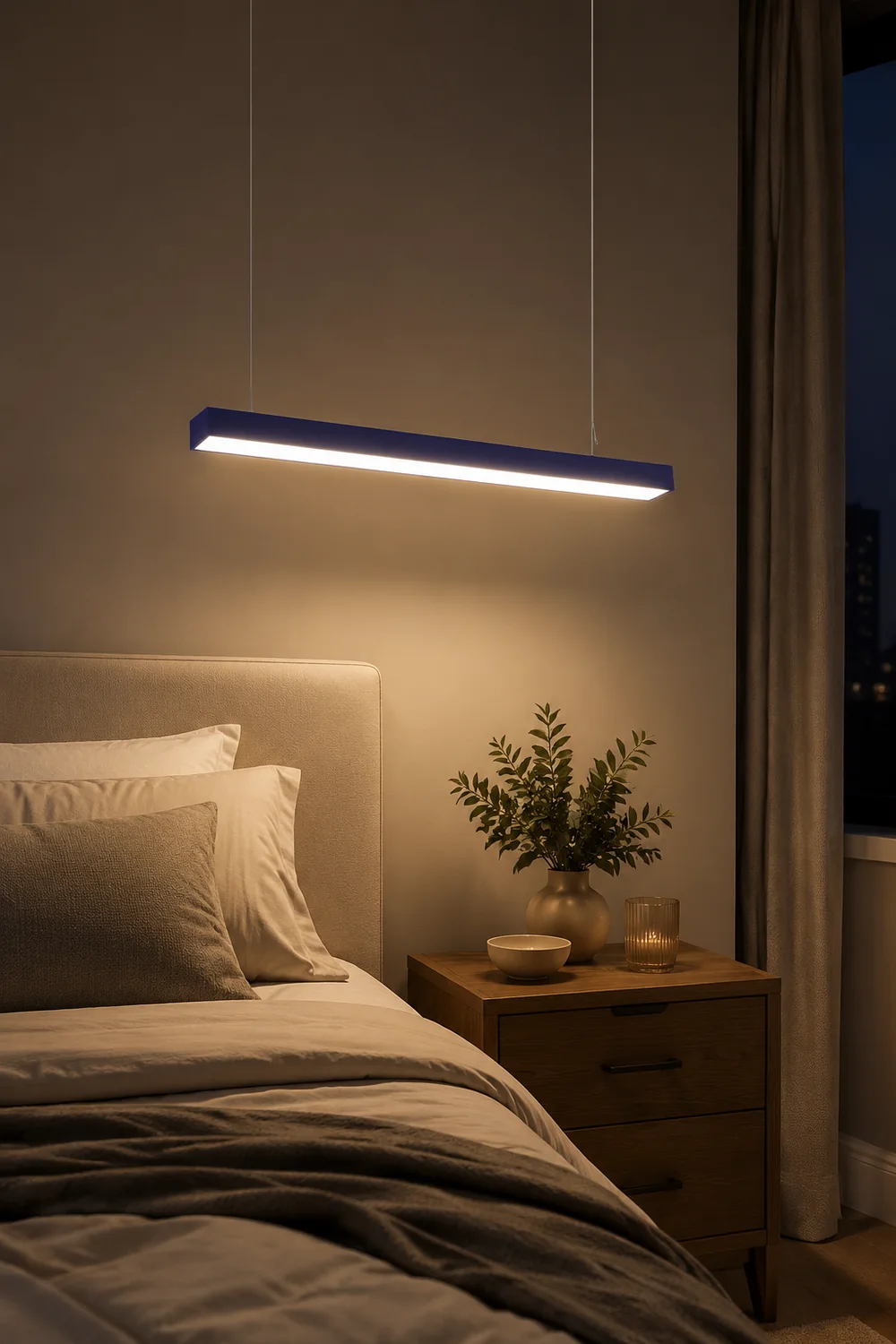 Edge Office Linear Minimalist Rectangular Pendant Light - Lumpaz