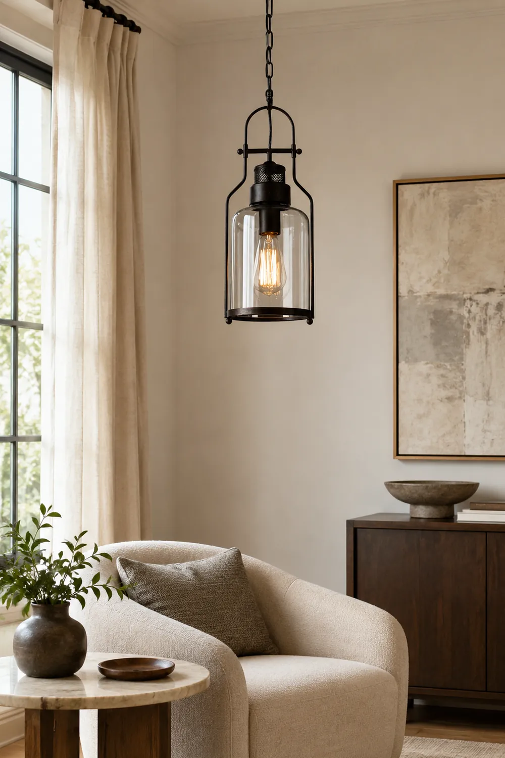 Austin Vintage Industrial Pendant Light, Black/Rust - Lumpaz