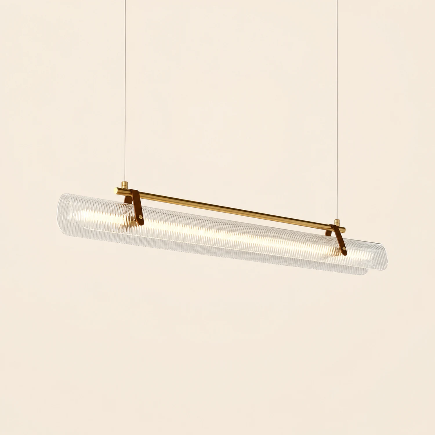 Edge Pendant Light Linear Modern, Acrylic/Metal, Black/Gold, Study - Lumpaz