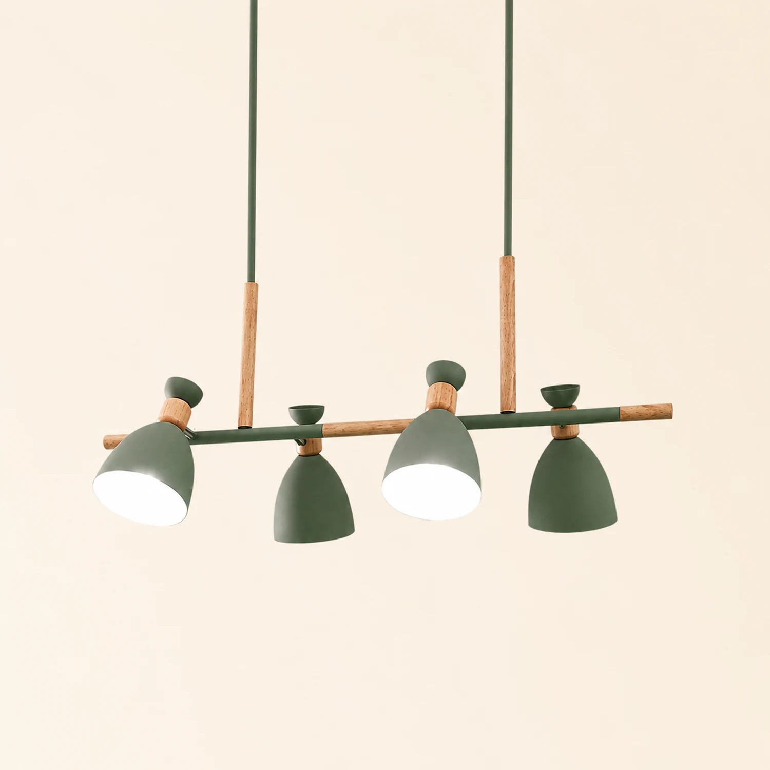 Morandi Nordic Multi Rope Wood Pendant Light, White/Green/Gray - Lumpaz