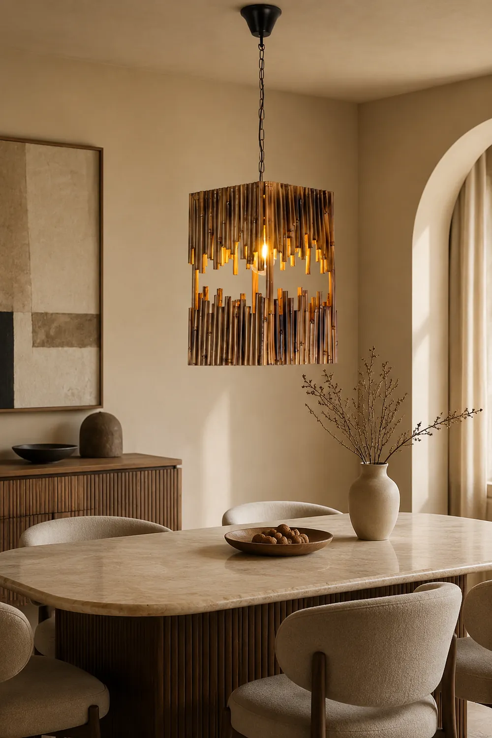 Austin Retro Rectangular Metal/Wood Pendant Light - Lumpaz