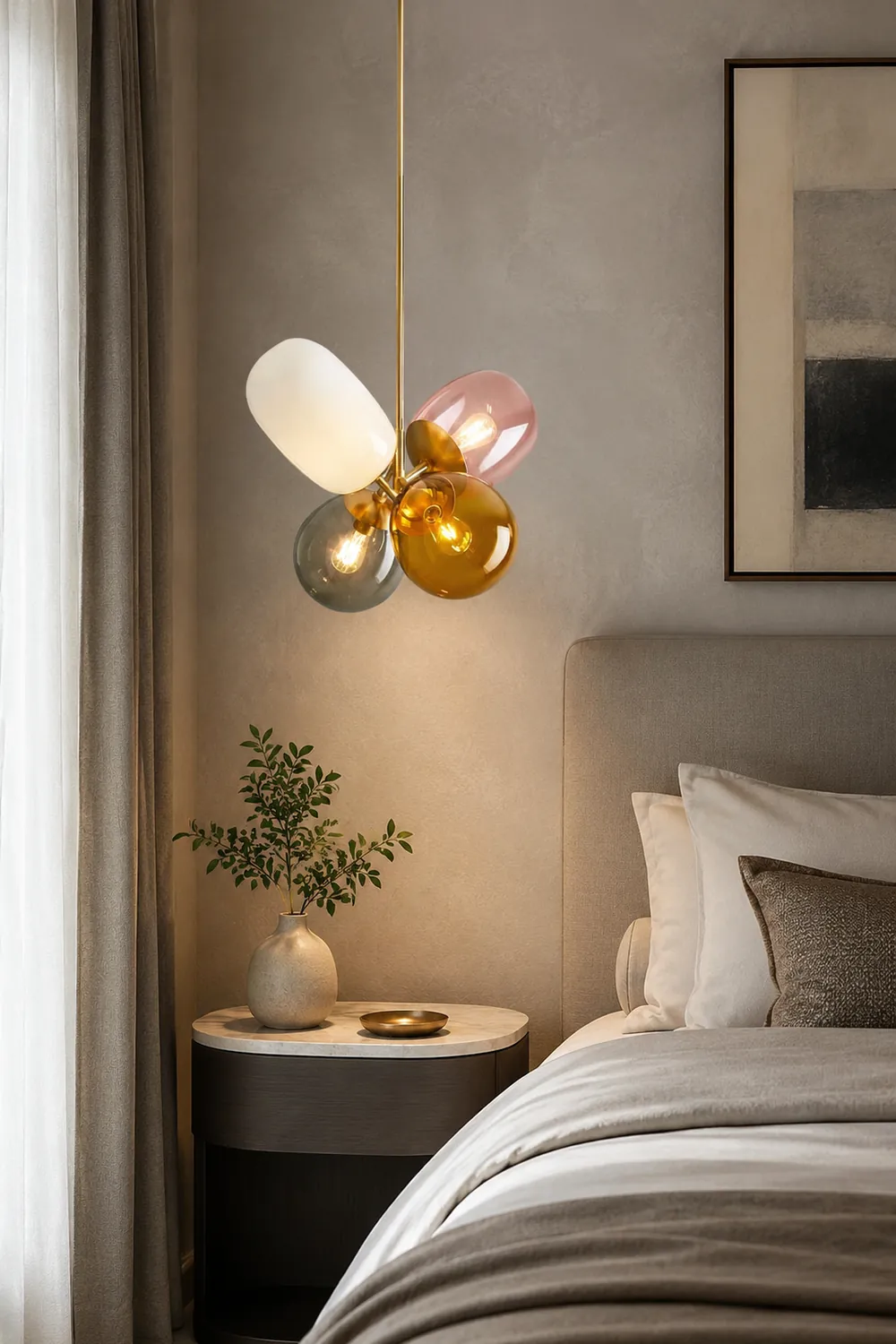 Morandi Colorful Balloon Glass Creative Pendant Light - Lumpaz