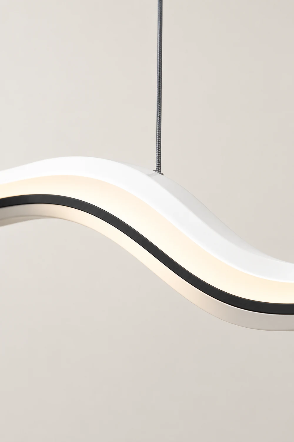 Modern Nordic Acrylic Wave Pendant Light, Black/White - Lumpaz