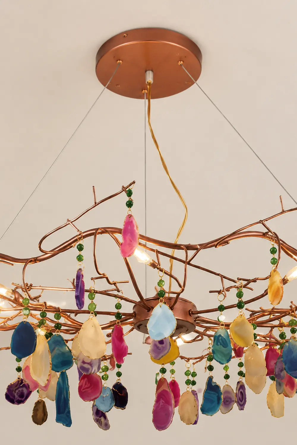 Morandi Art Deco Agate Stone colorful Pendant Light - Lumpaz
