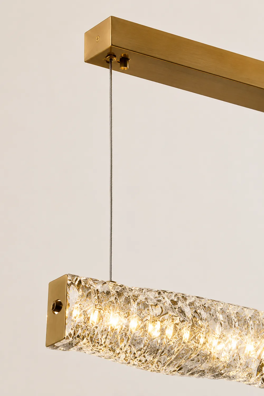 Kristy Crystal Sliver and Gold Pendant Light, Stainless Steel - Lumpaz