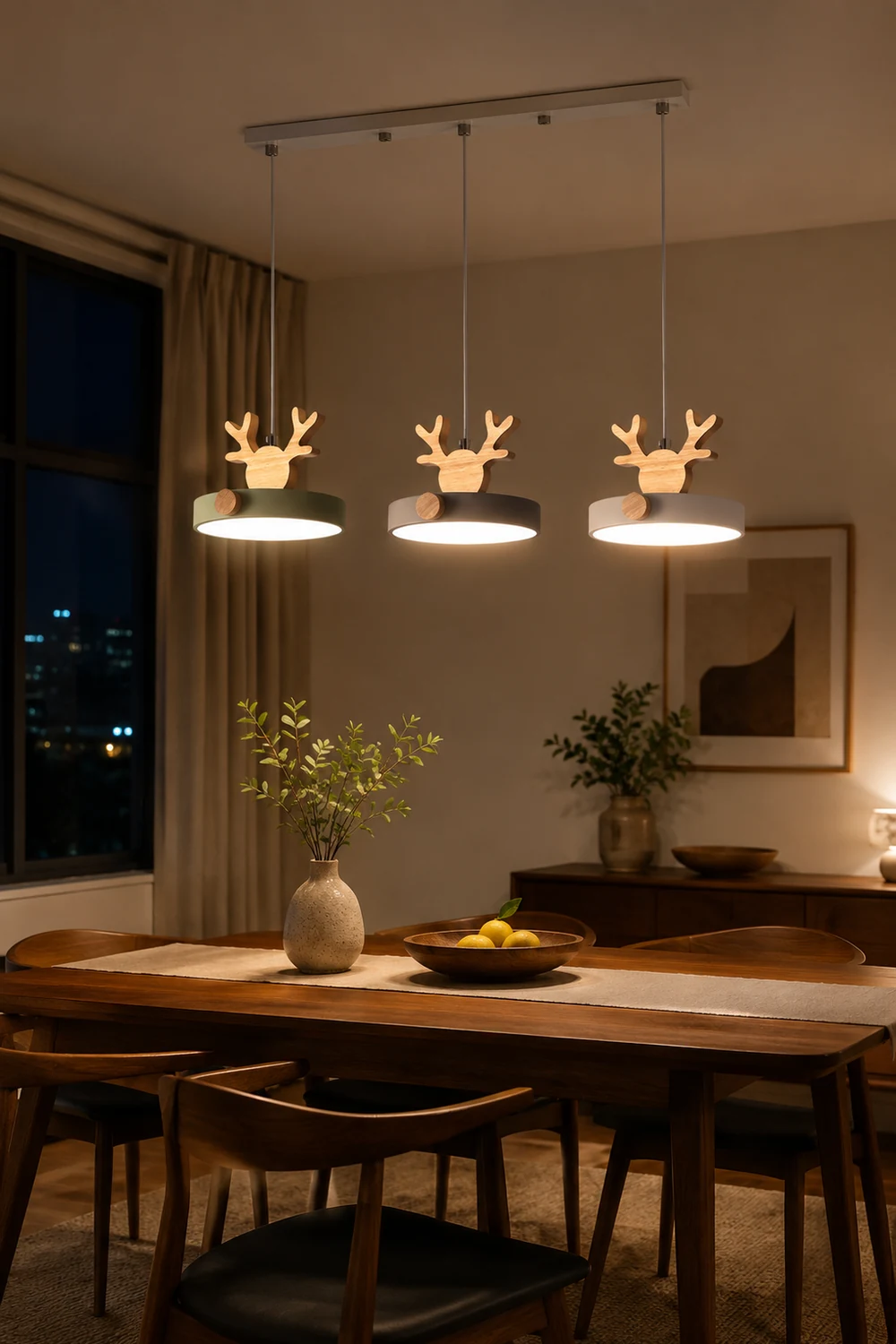 Morandi Deer Cluster Pendant Light 3 Color, 1/3 Heads - Lumpaz