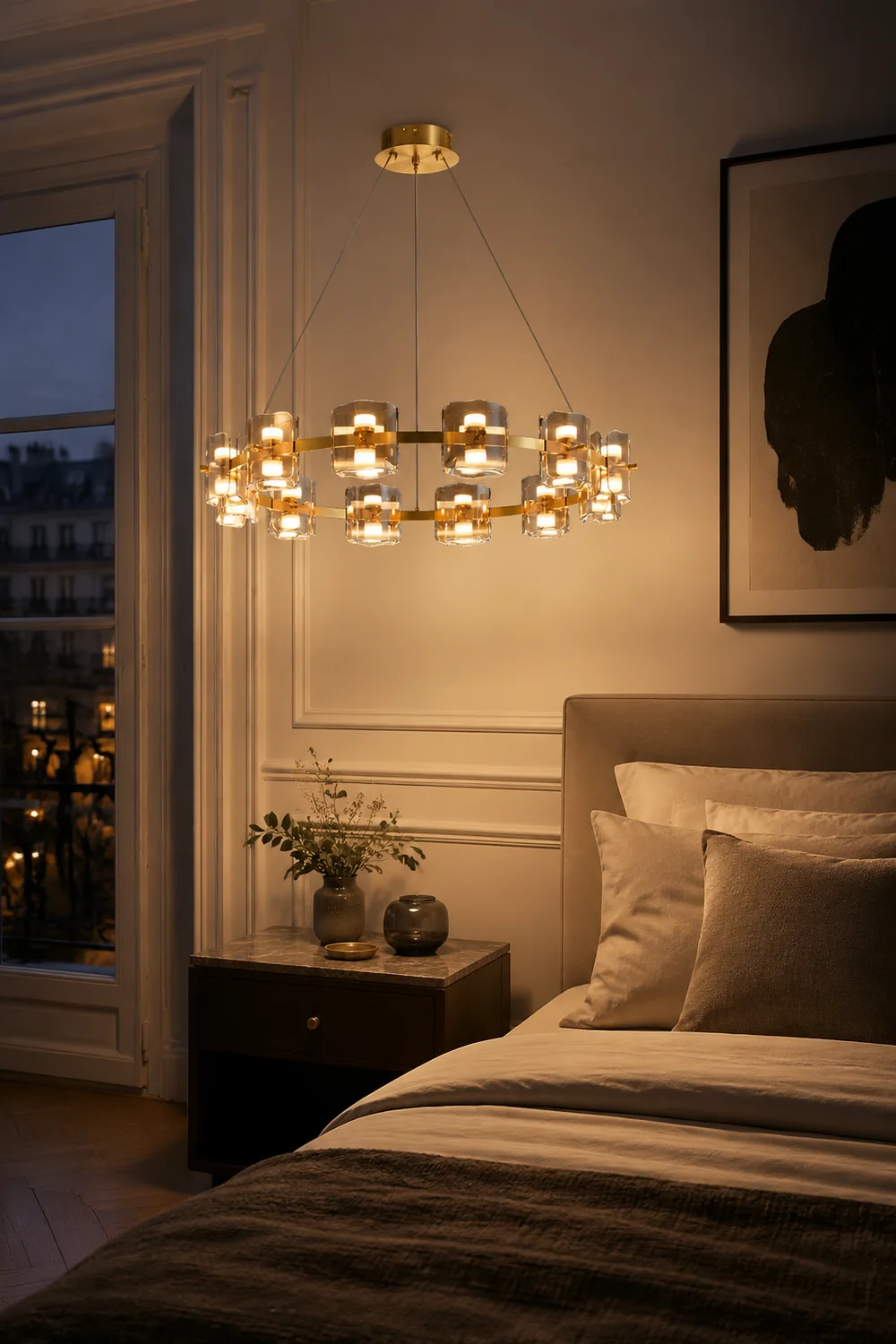 Evette Minimalist Round Metal Pendant Light,Black/Gold - Lumpaz