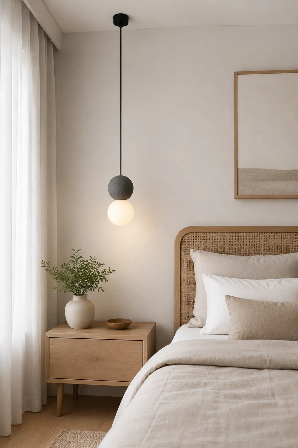 Byers Modern LED Pendant Light Black Metal Bedroom Living Room - Lumpaz
