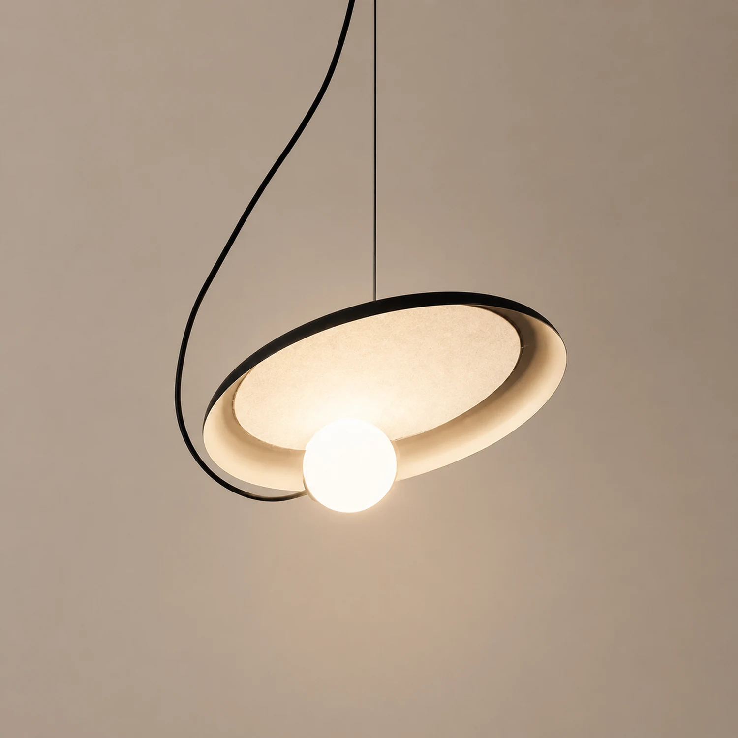 Avi Pendant Lights Stylish Art Deco, Black/White/Copper, Living Room - Lumpaz