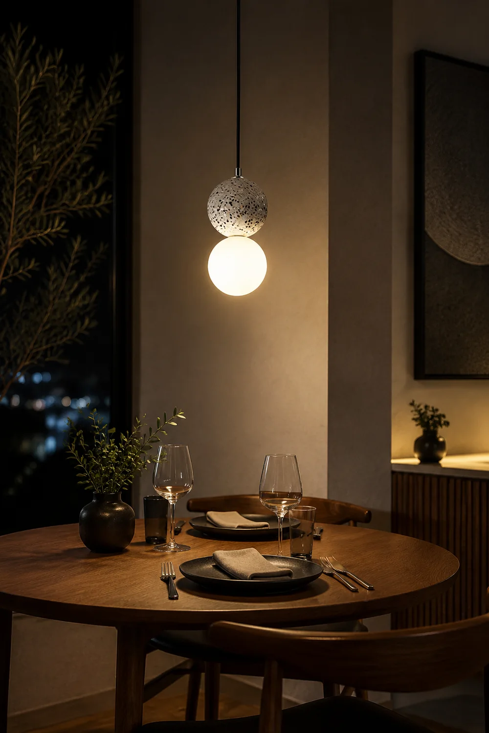 Valentina Single Globe Colorful Pendant Light, Dolomite, LED - Lumpaz