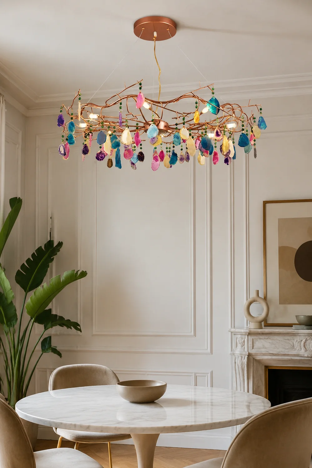 Morandi Art Deco Agate Stone colorful Pendant Light - Lumpaz