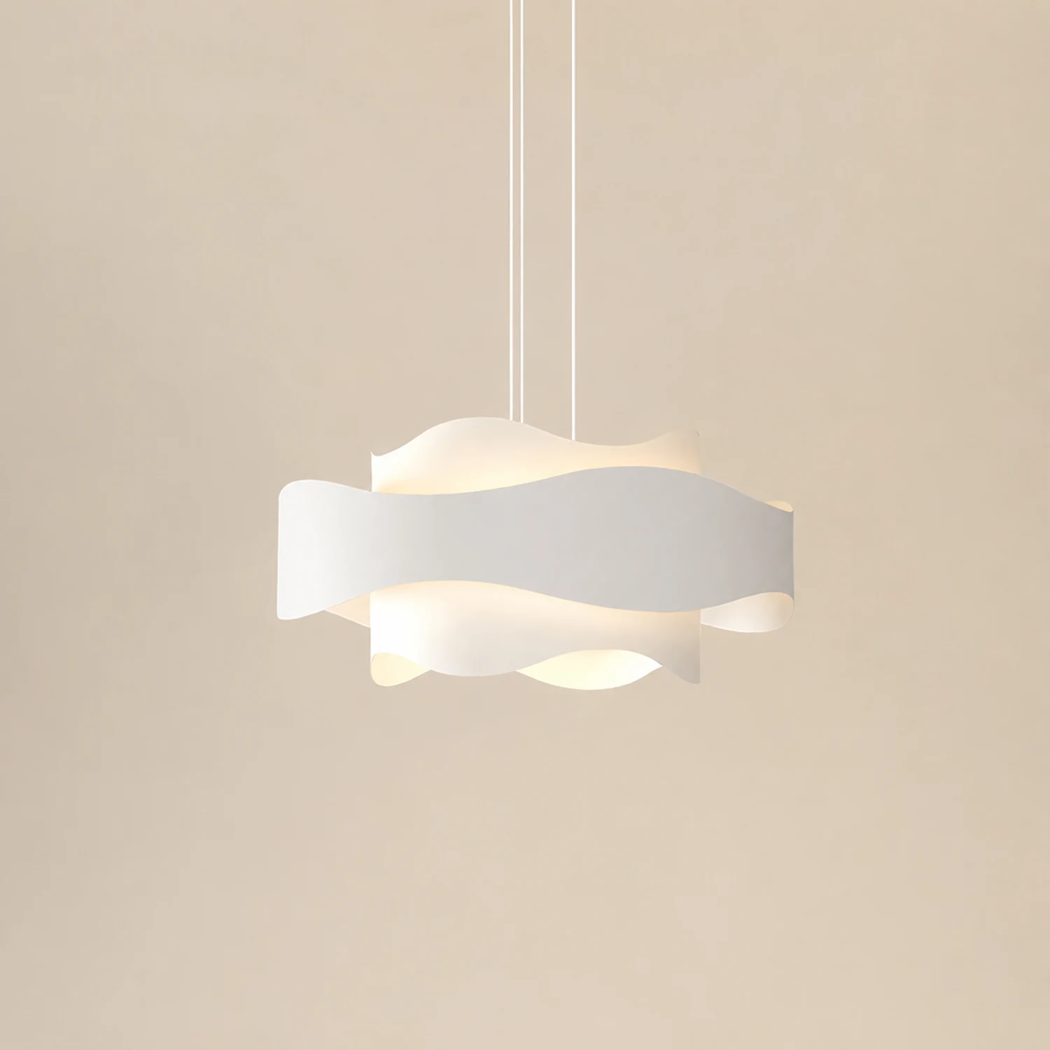Bella Art Deco Flower Shape Metal Pendant Light, White - Lumpaz
