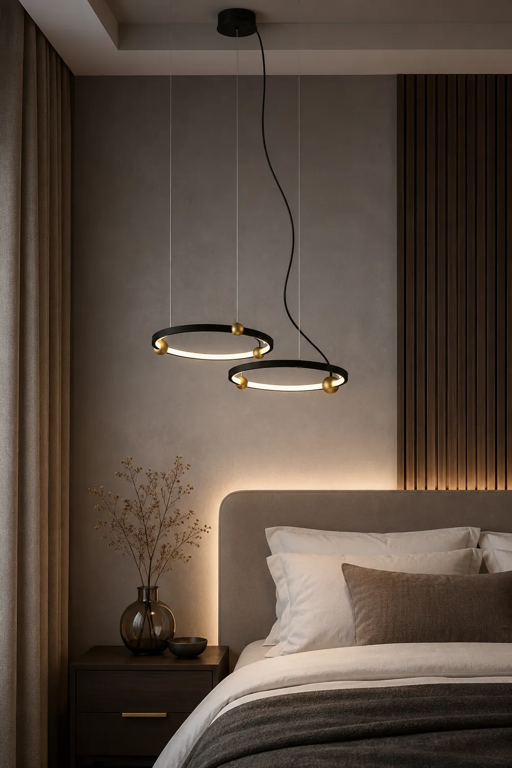 Arisha Minimalist Ring Metal Pendant Light, Black - Lumpaz