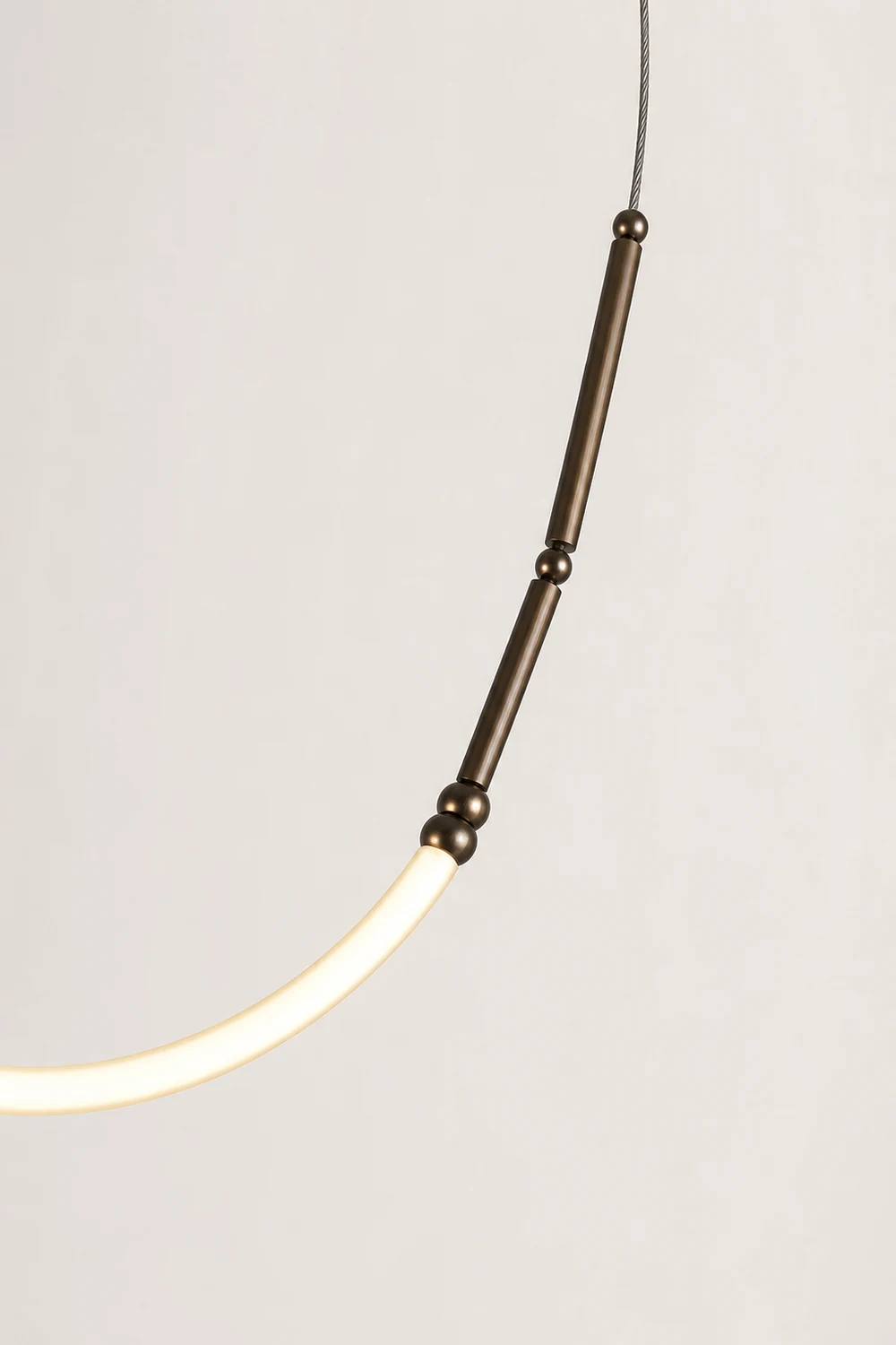 Edge Modern Linear Metal/Silicone Pendant Light, Black - Lumpaz