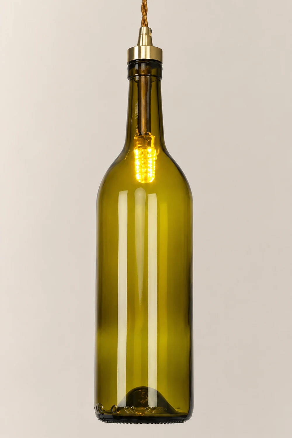 Hailie Industrial Wine Bottle Glass Pendant Light, Colorful - Lumpaz