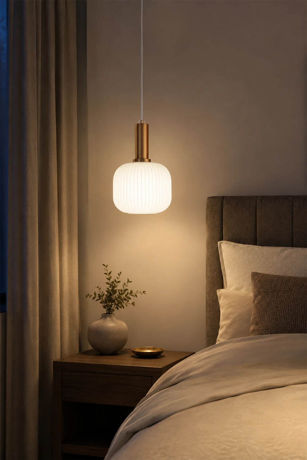 Hailie Morden Bubble Glass Pendant Light, White, Bedroom - Lumpaz
