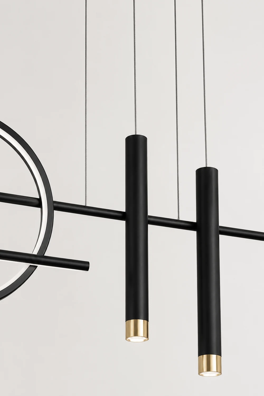 Madina Modern Led Pendant Light, Irregular Ring, Black/Glod - Lumpaz