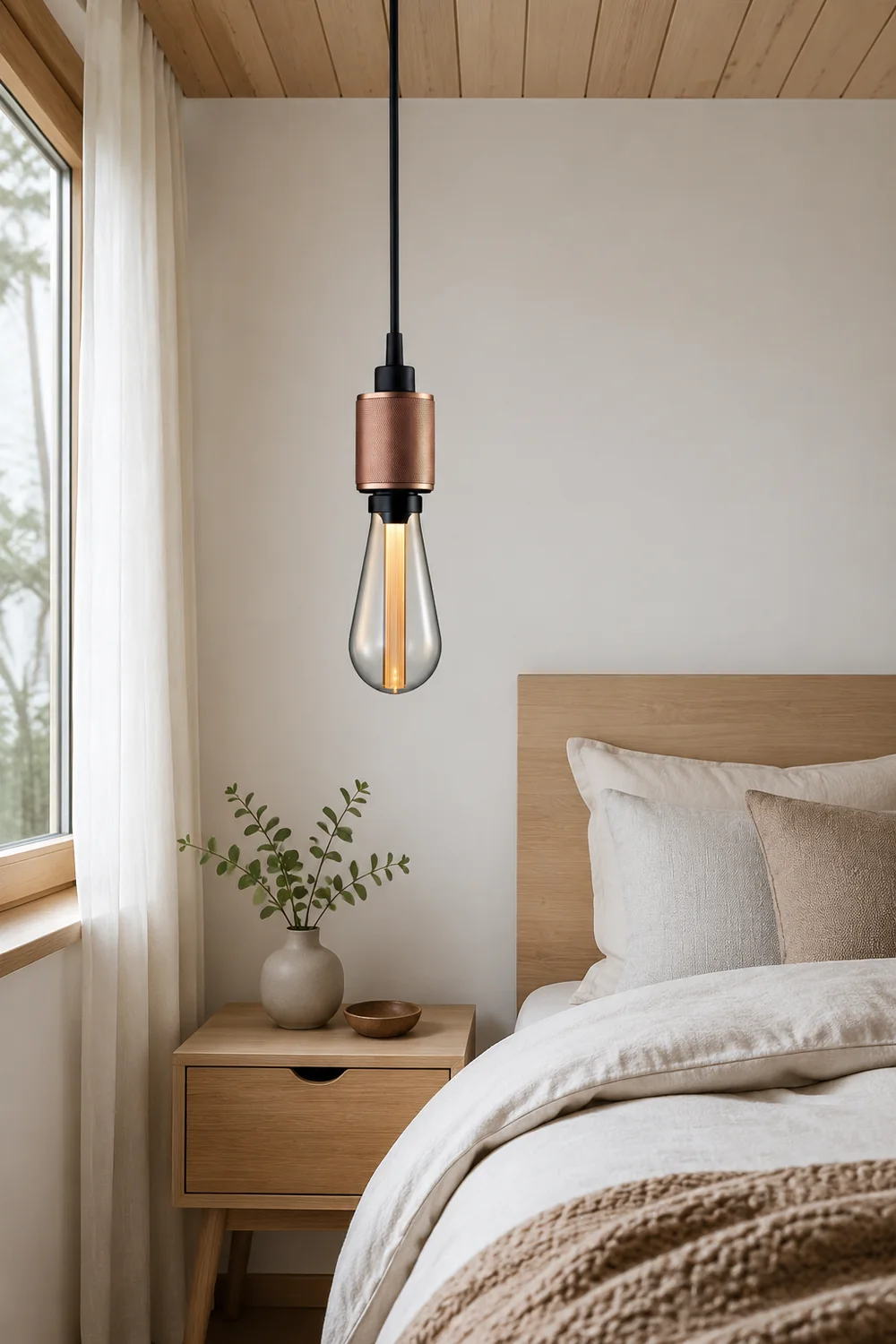 Cooley Modern Bulb Industrial Metal Pendant Light, Black/Copper/Gold/Silver - Lumpaz