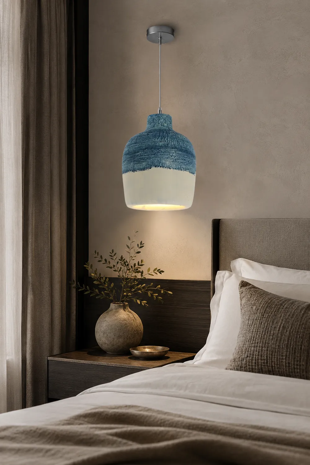 Byers Wabi Sabi Jar Shaped Resin Pendant Light, 4 Color - Lumpaz