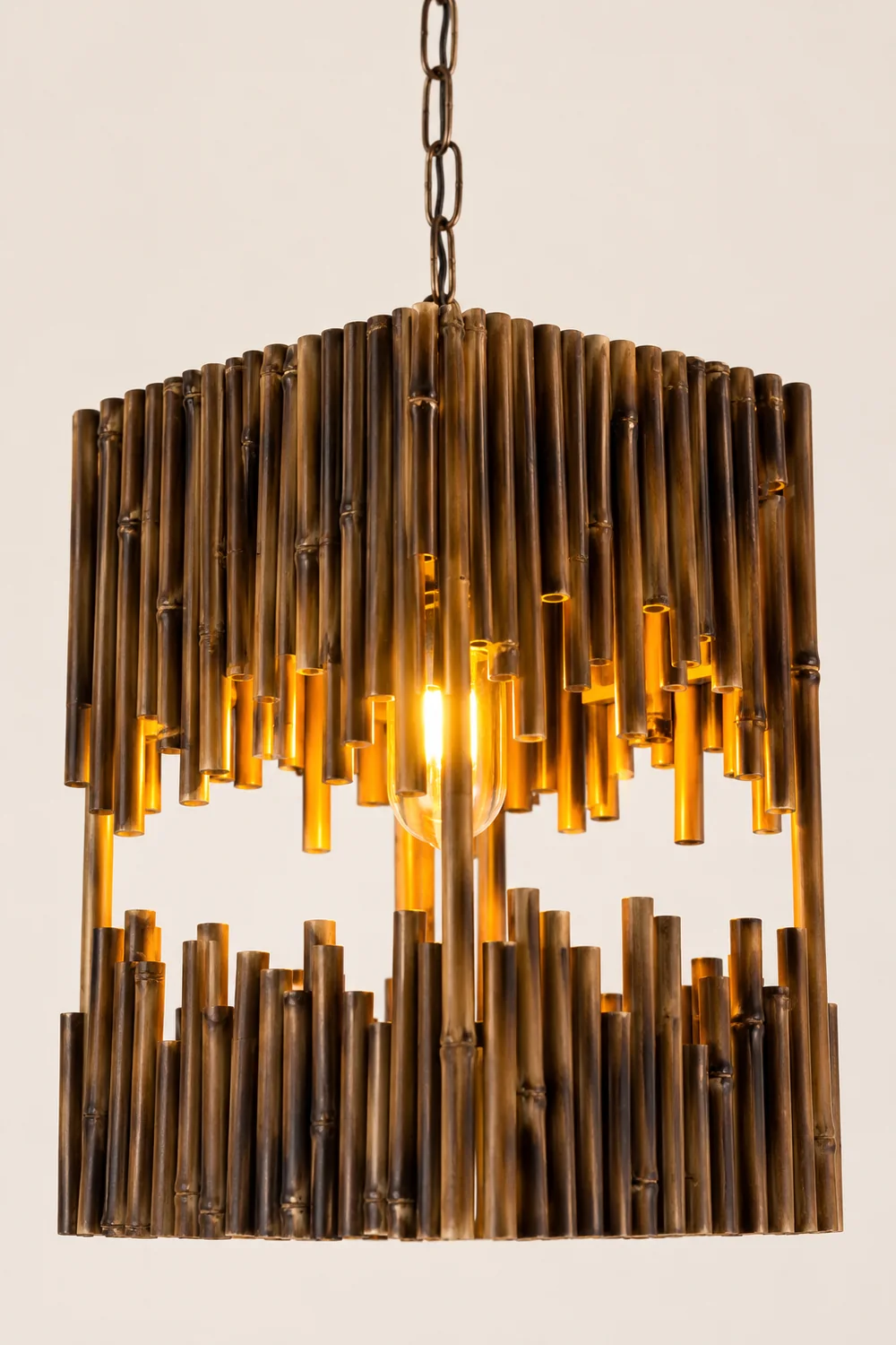 Austin Retro Rectangular Metal/Wood Pendant Light - Lumpaz
