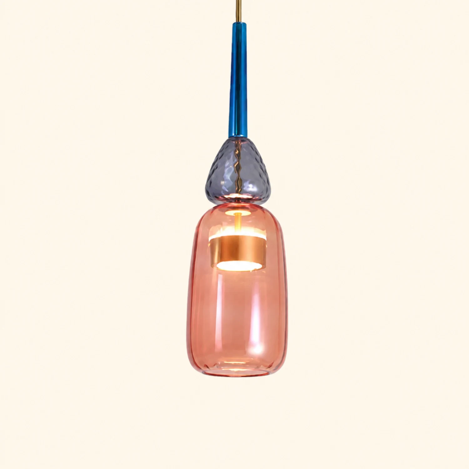 Hailie Modern Cup Glass Pendant Light, Colorful Bedroom, Living Room - Lumpaz