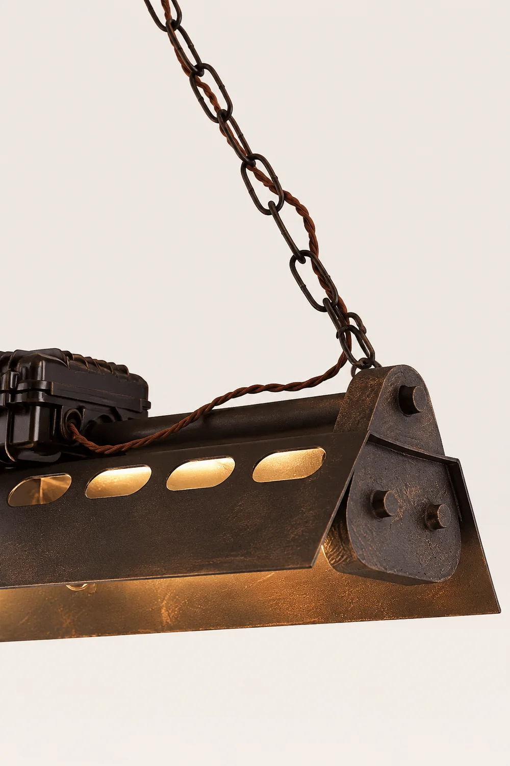 Cooley Industrial Metal Pendant Light Restaurant, Rust - Lumpaz