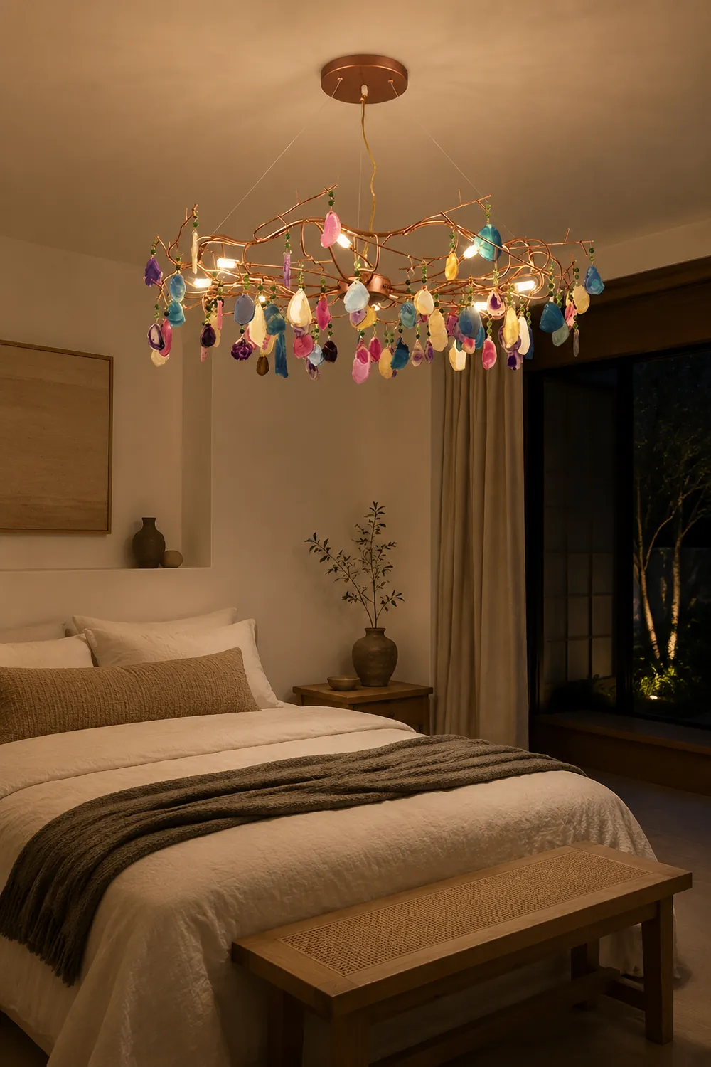 Morandi Art Deco Agate Stone colorful Pendant Light - Lumpaz