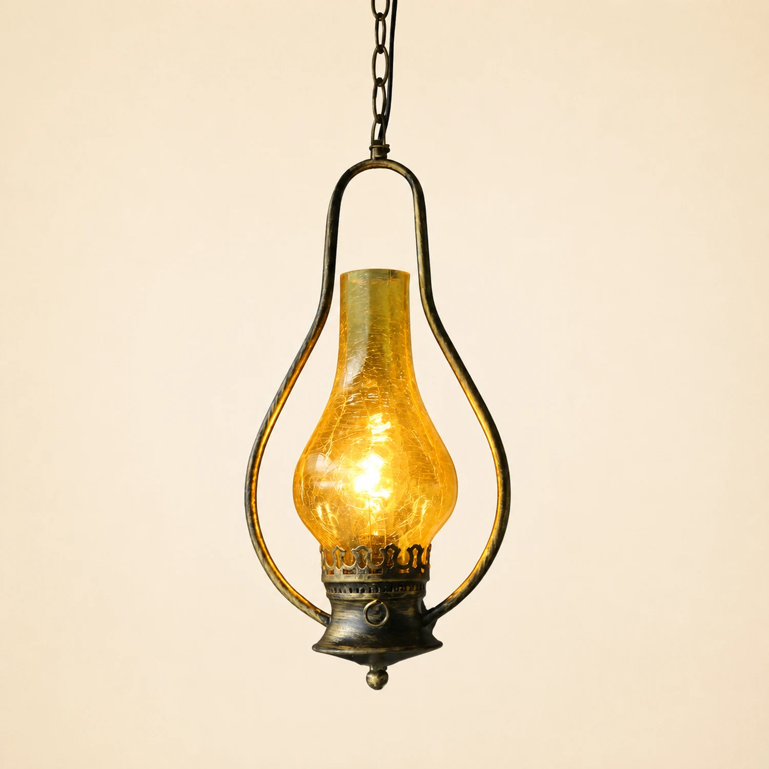 Alessio Rustic Vintage Kerosene LED Pendant Light - Lumpaz