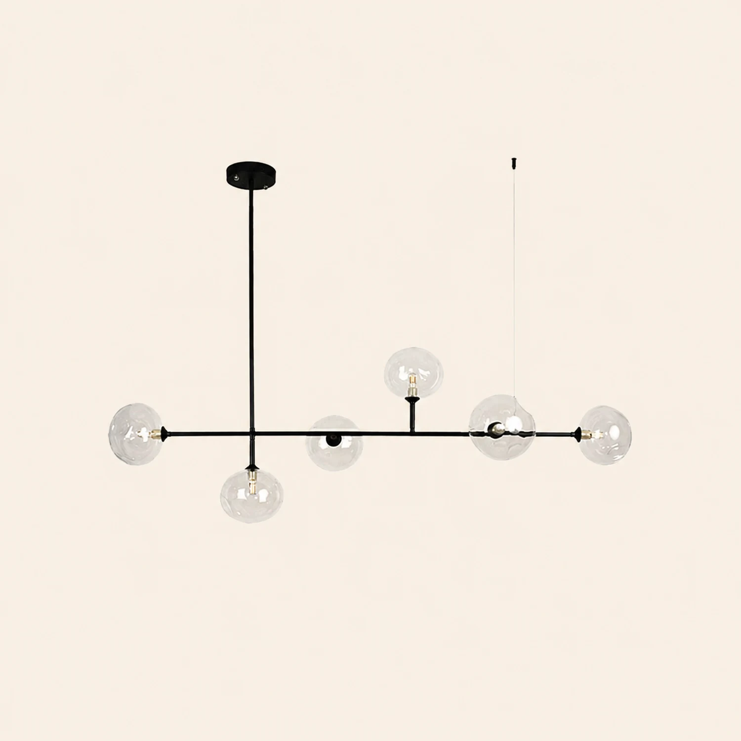 Valentina Modern Bubble Glass Pendant Light, Black - Lumpaz