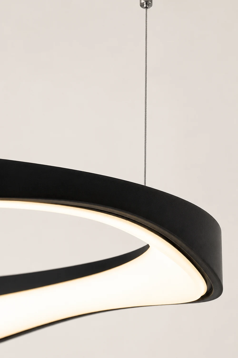 Arisha Pendant Light Rond Modern, Light Color Switchable, Black/White, Dining Room - Lumpaz