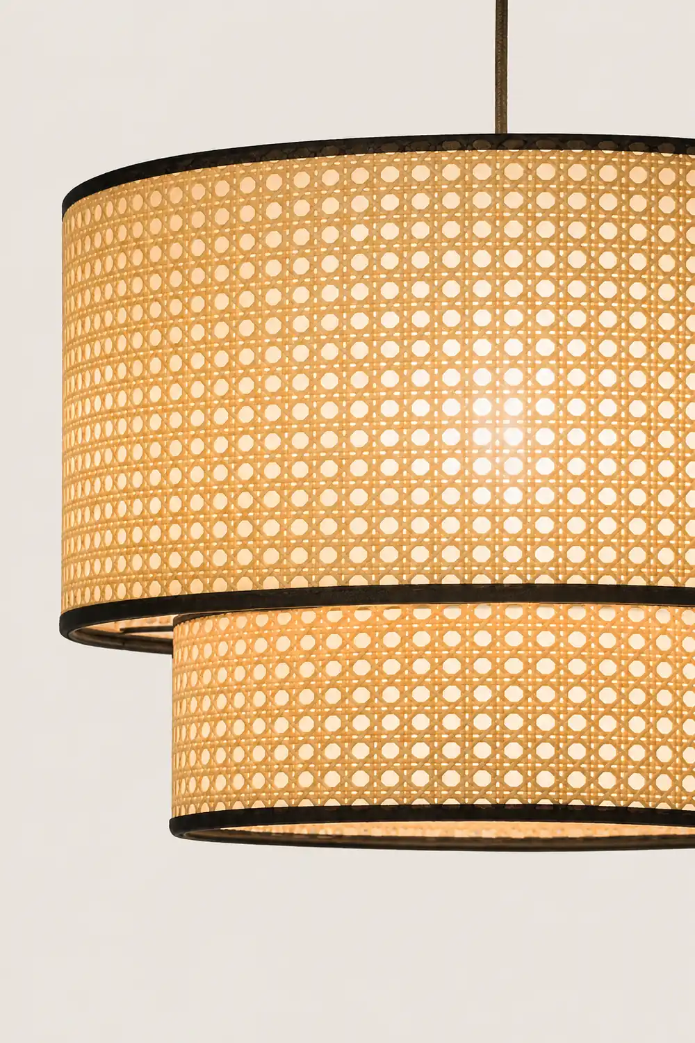 Ritta Japanese Rattan Pendant Light, Double-Layer - Lumpaz