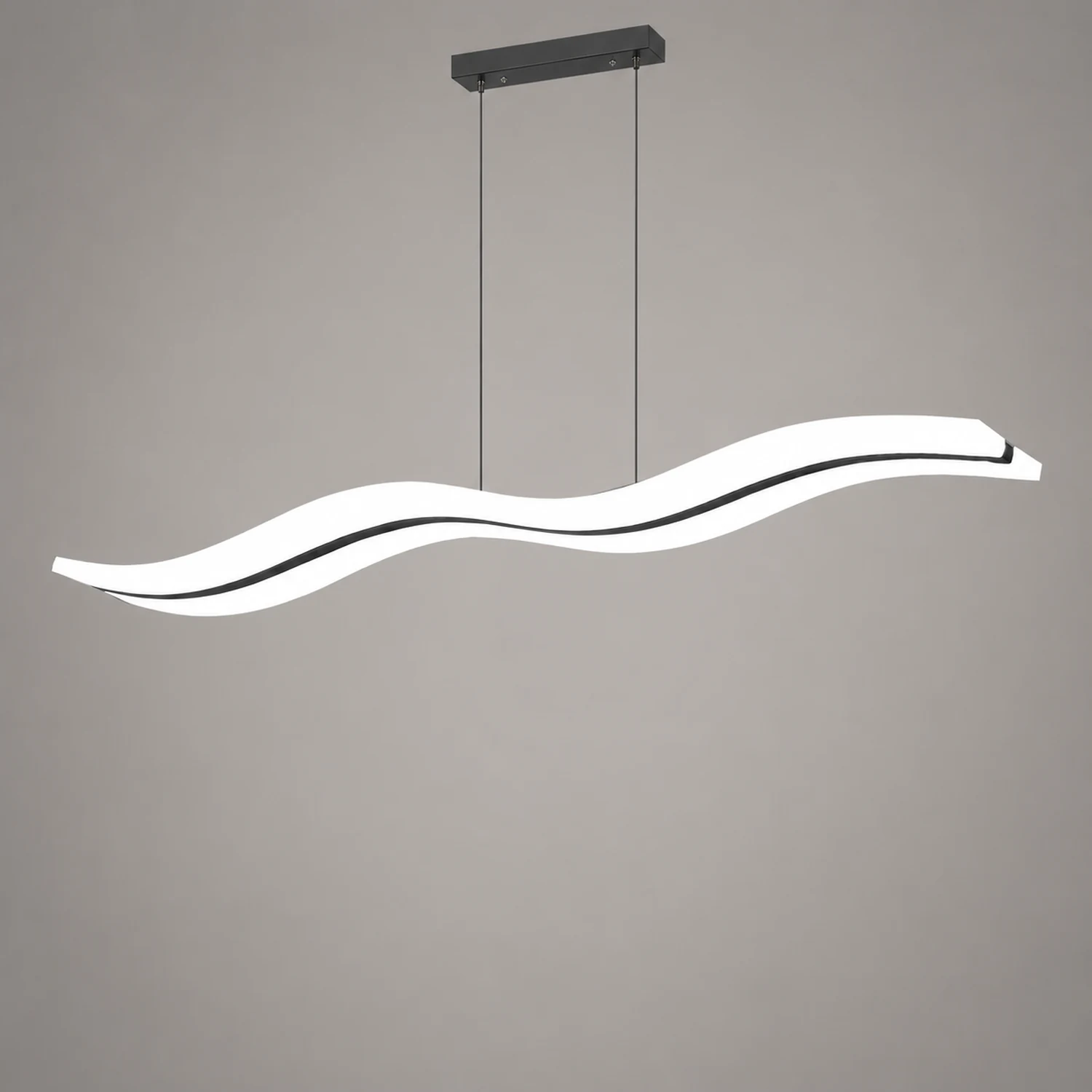 Modern Nordic Acrylic Wave Pendant Light, Black/White - Lumpaz