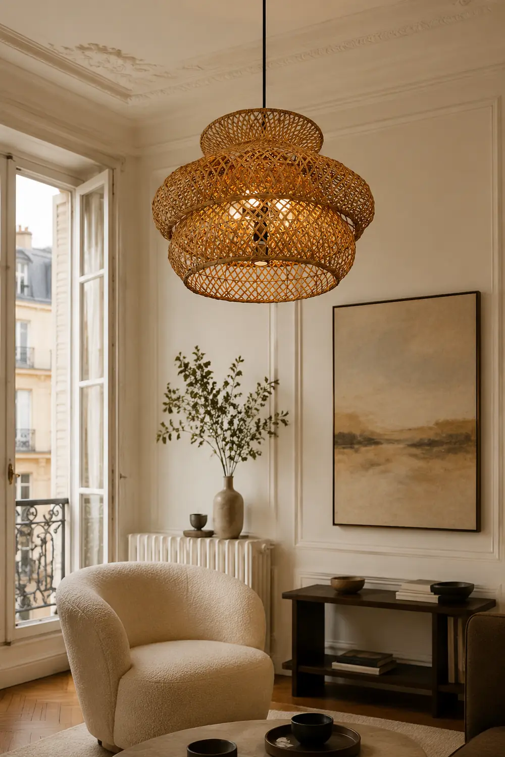 Ritta Unusual Natural Rattan Weave Pendant Light - Lumpaz
