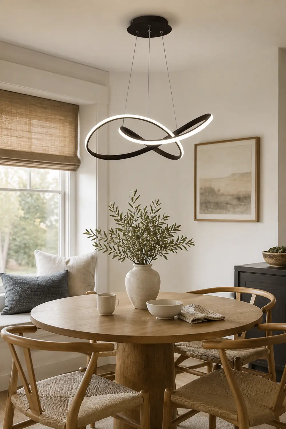 Modern Led Pendant Light, Black/White, Living Room/Bedroom - Lumpaz