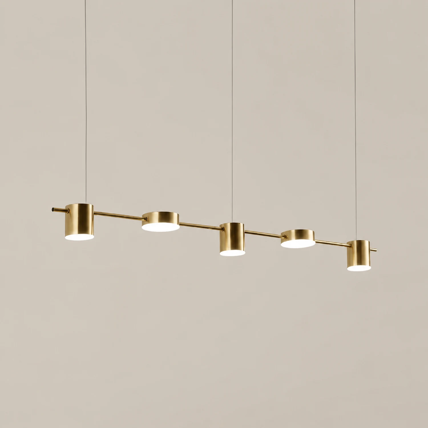 Leigh Metal Simple Linear Pendant Light, Black/Gold, 3/5Heads - Lumpaz
