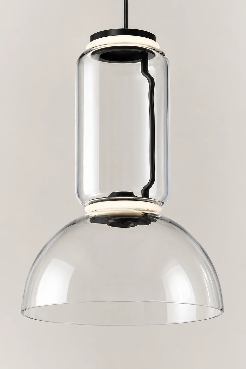 Hailie Minimalist Combination Glass Pendant Light, Clear - Lumpaz