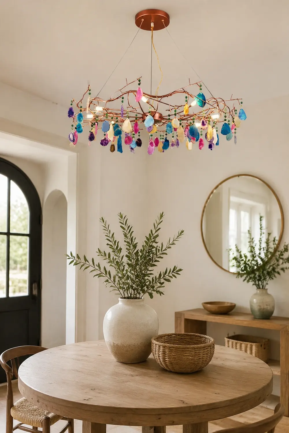 Morandi Art Deco Agate Stone colorful Pendant Light - Lumpaz