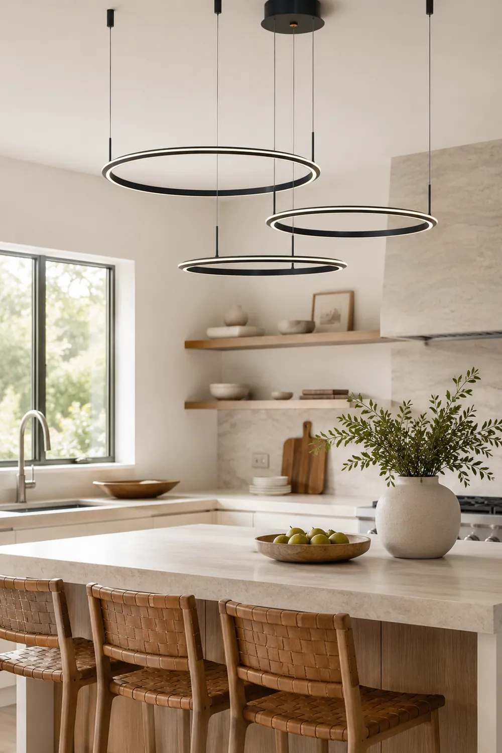 Arisha Minimalist Ring Metal Pendant Light, Black - Lumpaz