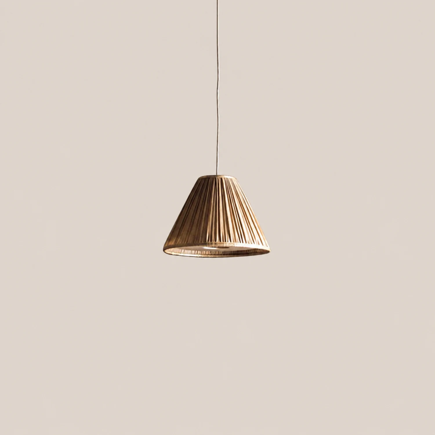 Renée Pleated Pendant Light Wabi Sabi, Metal/Fabric, Living Room - Lumpaz