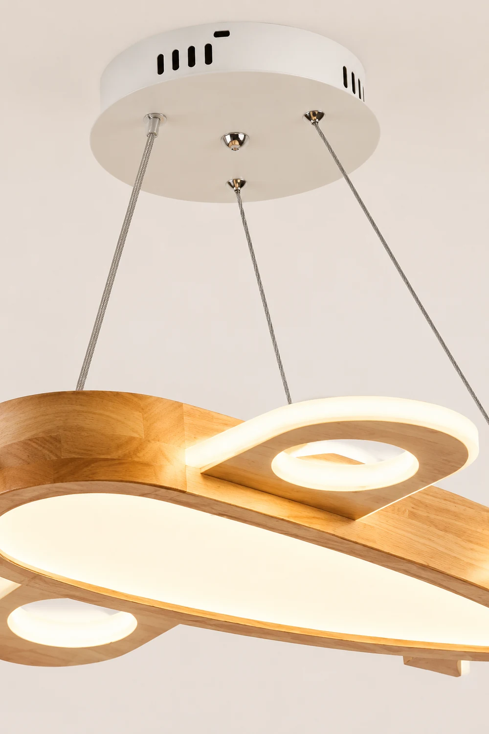 Minori Modern Natural Creative DIY Children Airplane Shape Acrylic Pendant Light ,Wood - Lumpaz
