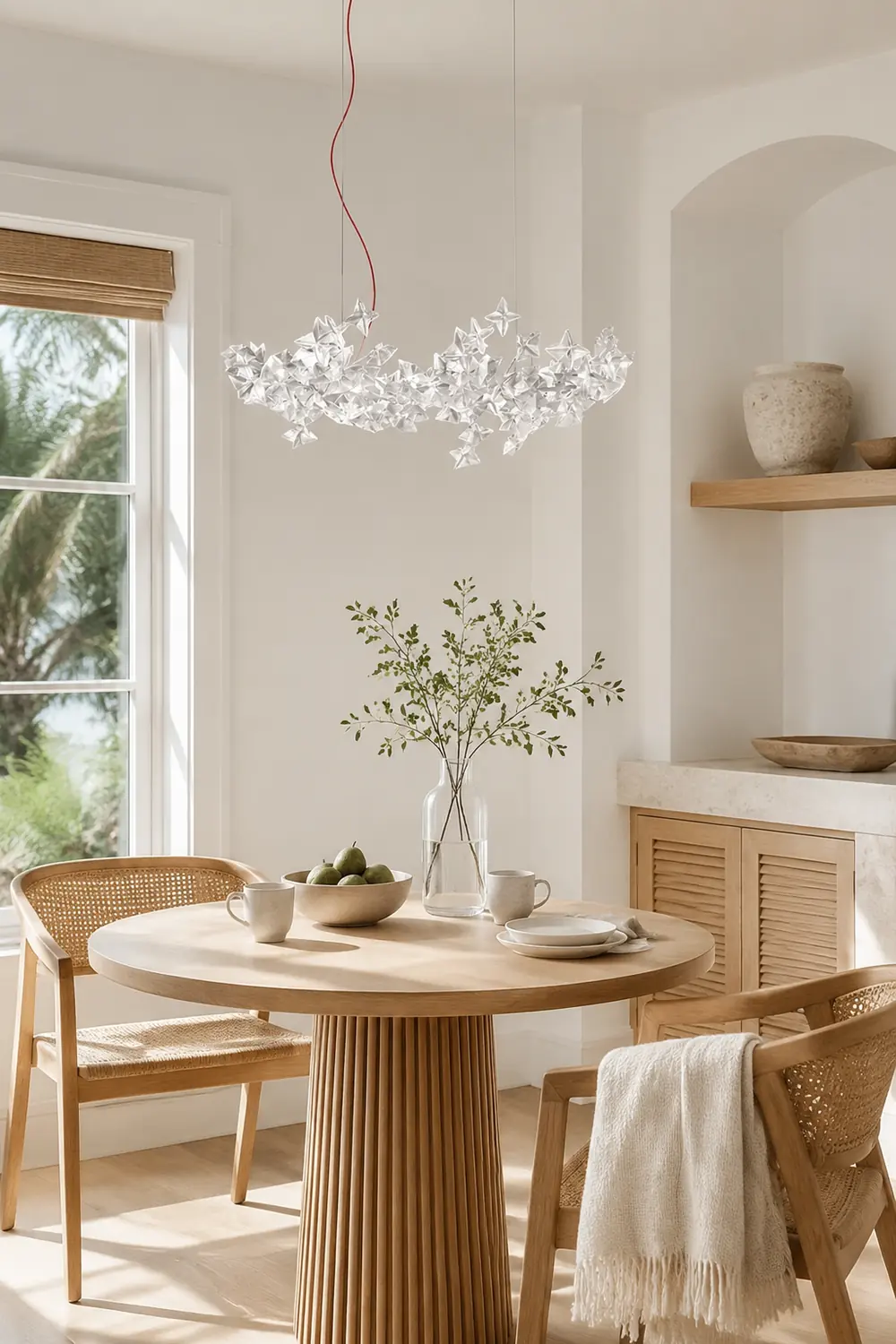 Ophelia Luxury Star Acrylic Pendant Light, Living Room, Silver - Lumpaz