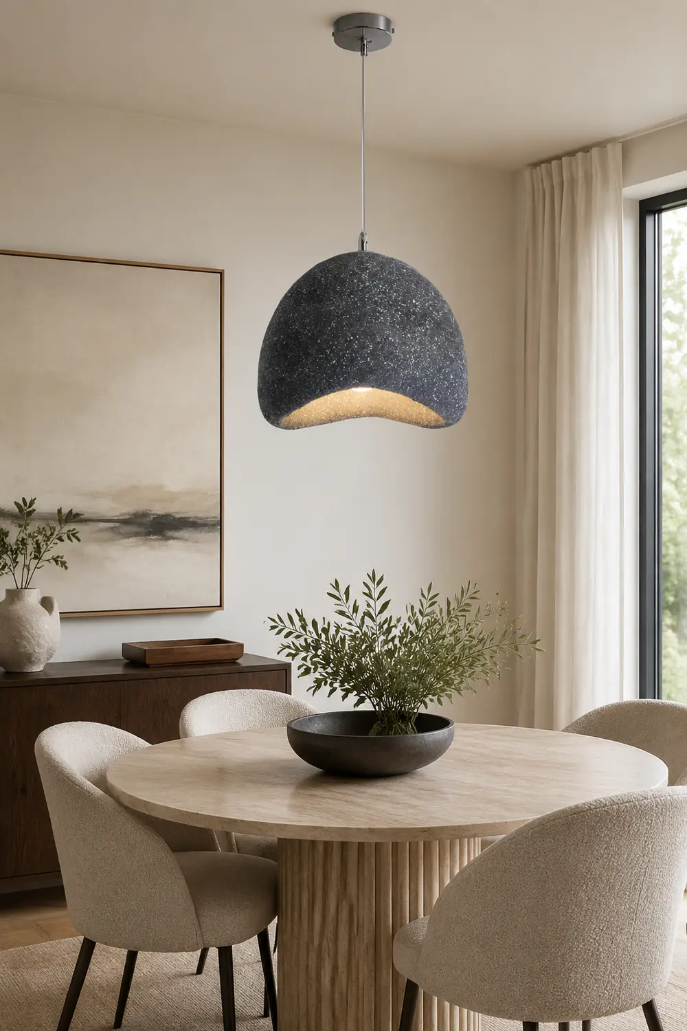 Byers Wabi Sabi Bread Shape Resin Pendant Light,  2 Color - Lumpaz