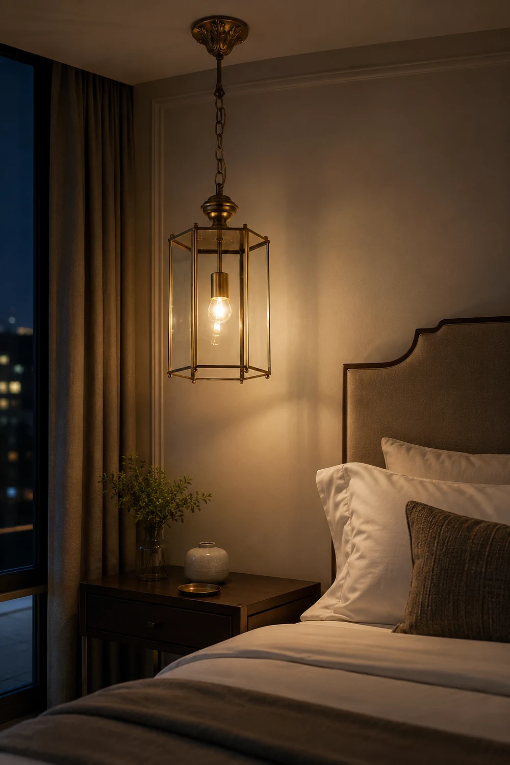 Sanna Brass Clear Glass Pendant Light, 7.8" - Lumpaz